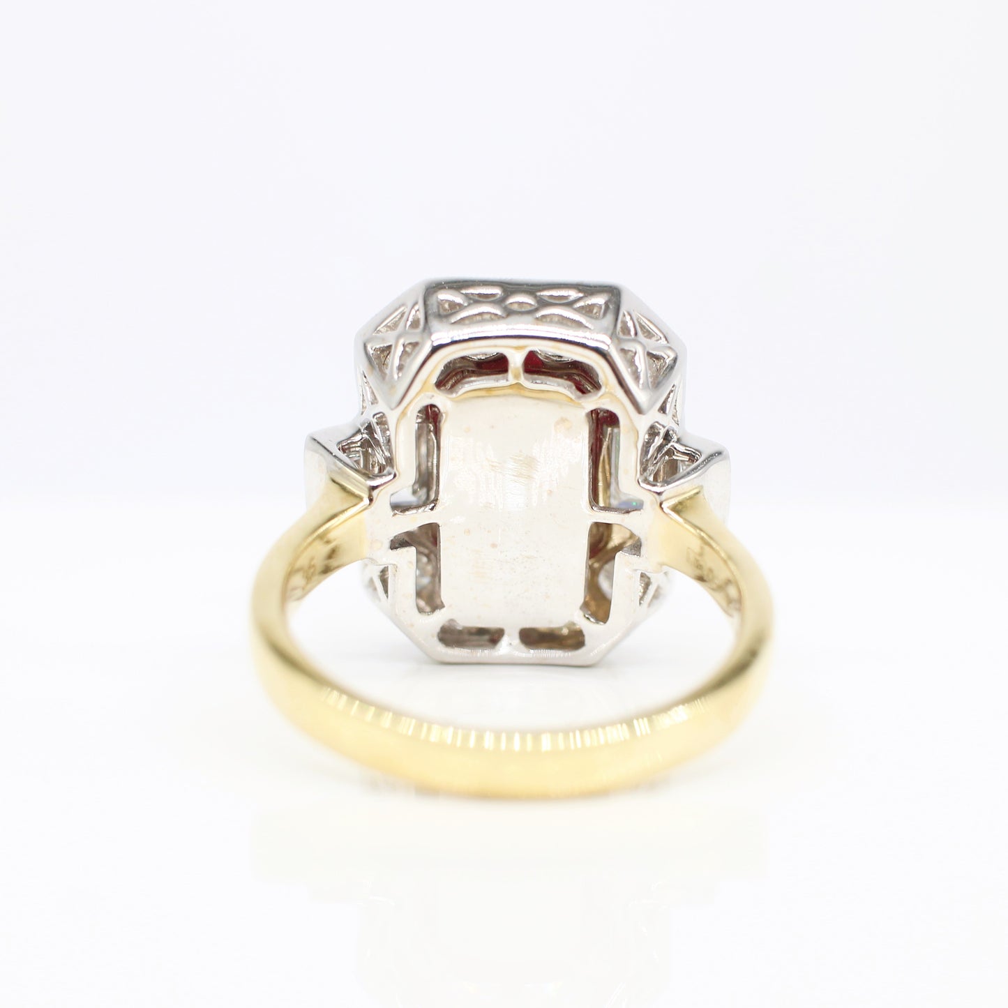 18K RUBY & DIAMOND HALO RING