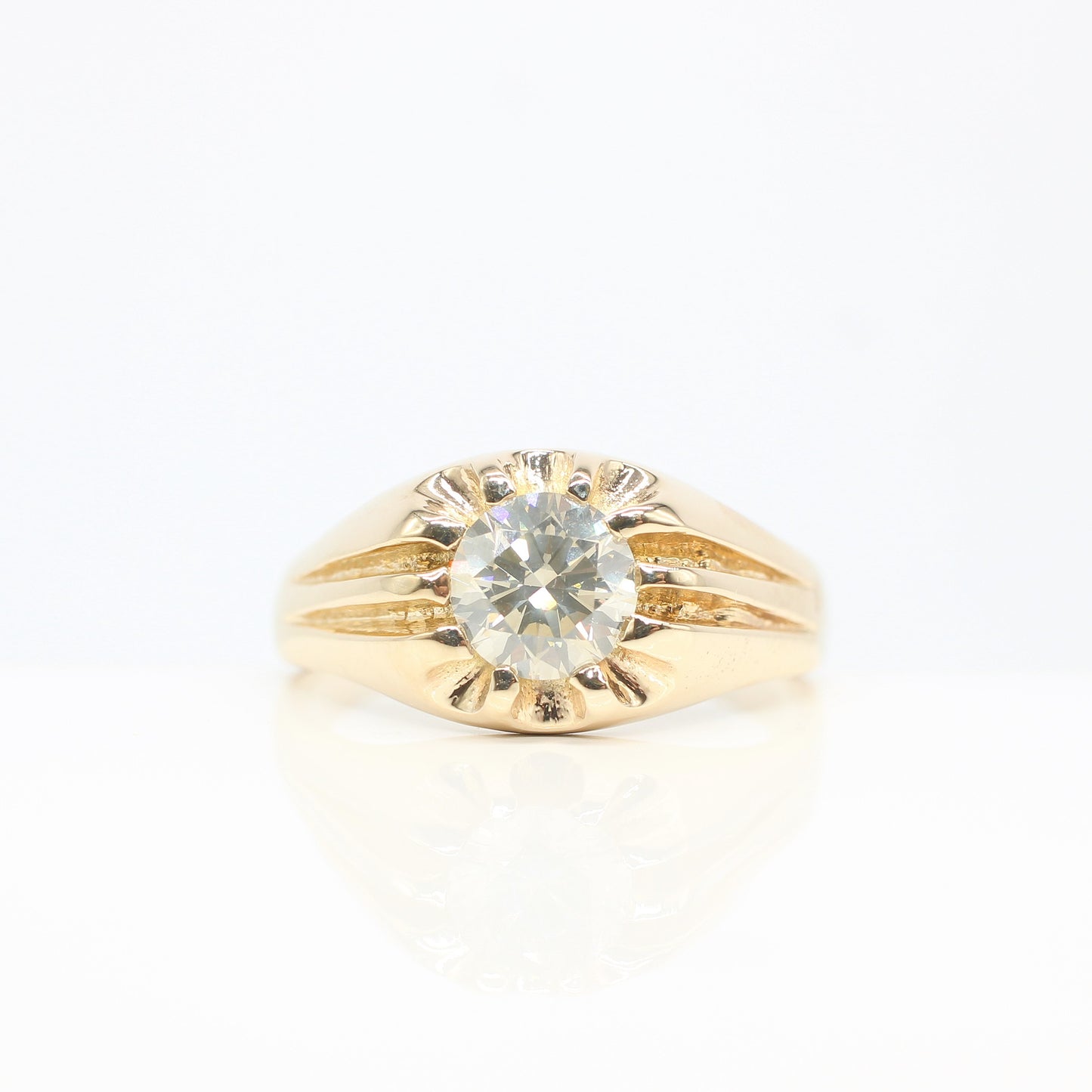 9K DIAMOND SOLITAIRE GENTS RING