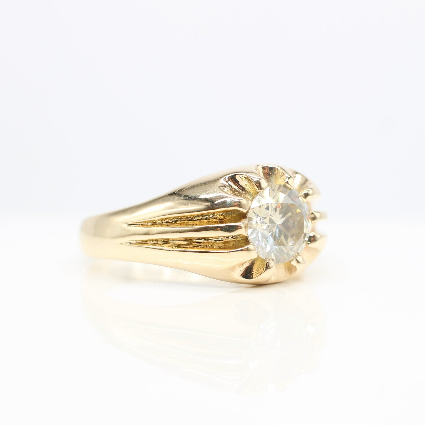 9K DIAMOND SOLITAIRE GENTS RING