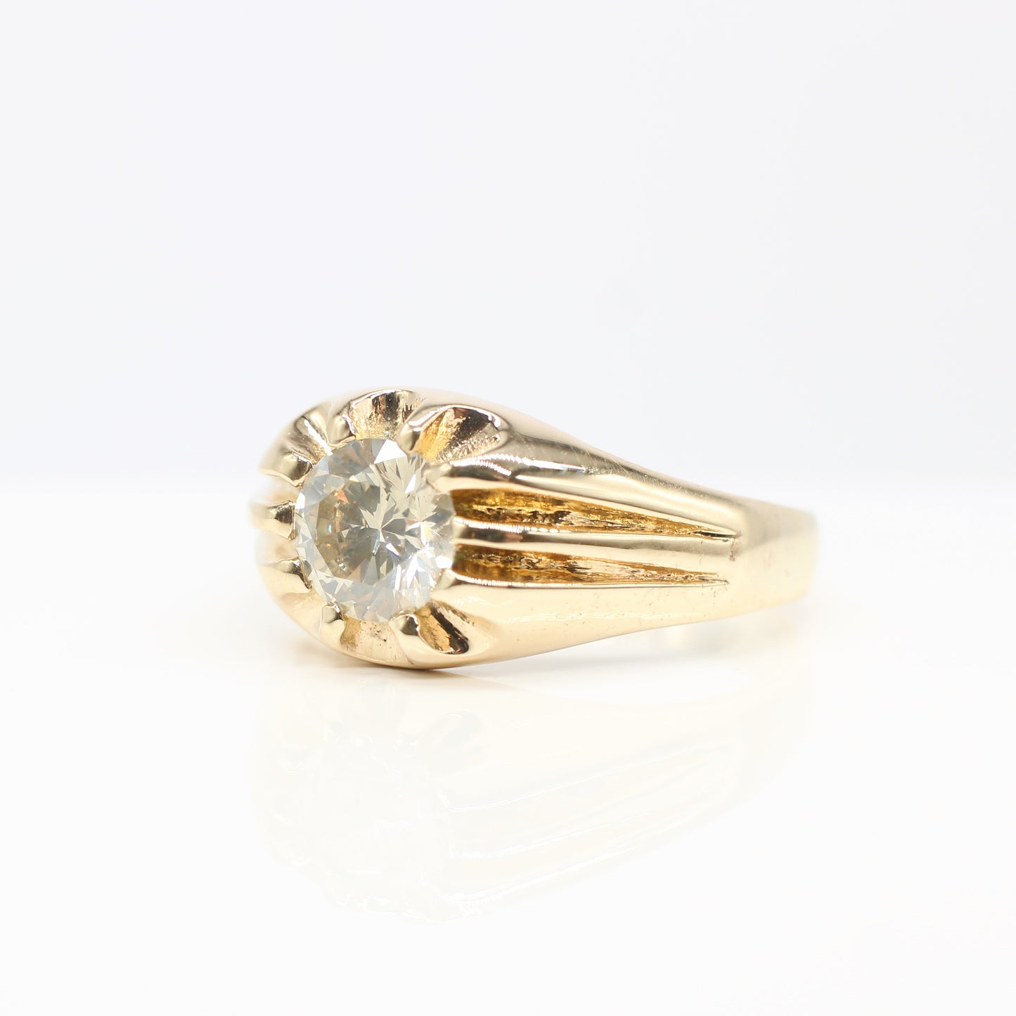 9K DIAMOND SOLITAIRE GENTS RING