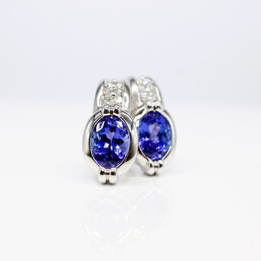 18K TANZANITE & DIAMOND EARRINGS