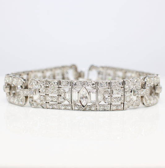PLATINUM ART DECO STYLE DIAMOND BRACELET