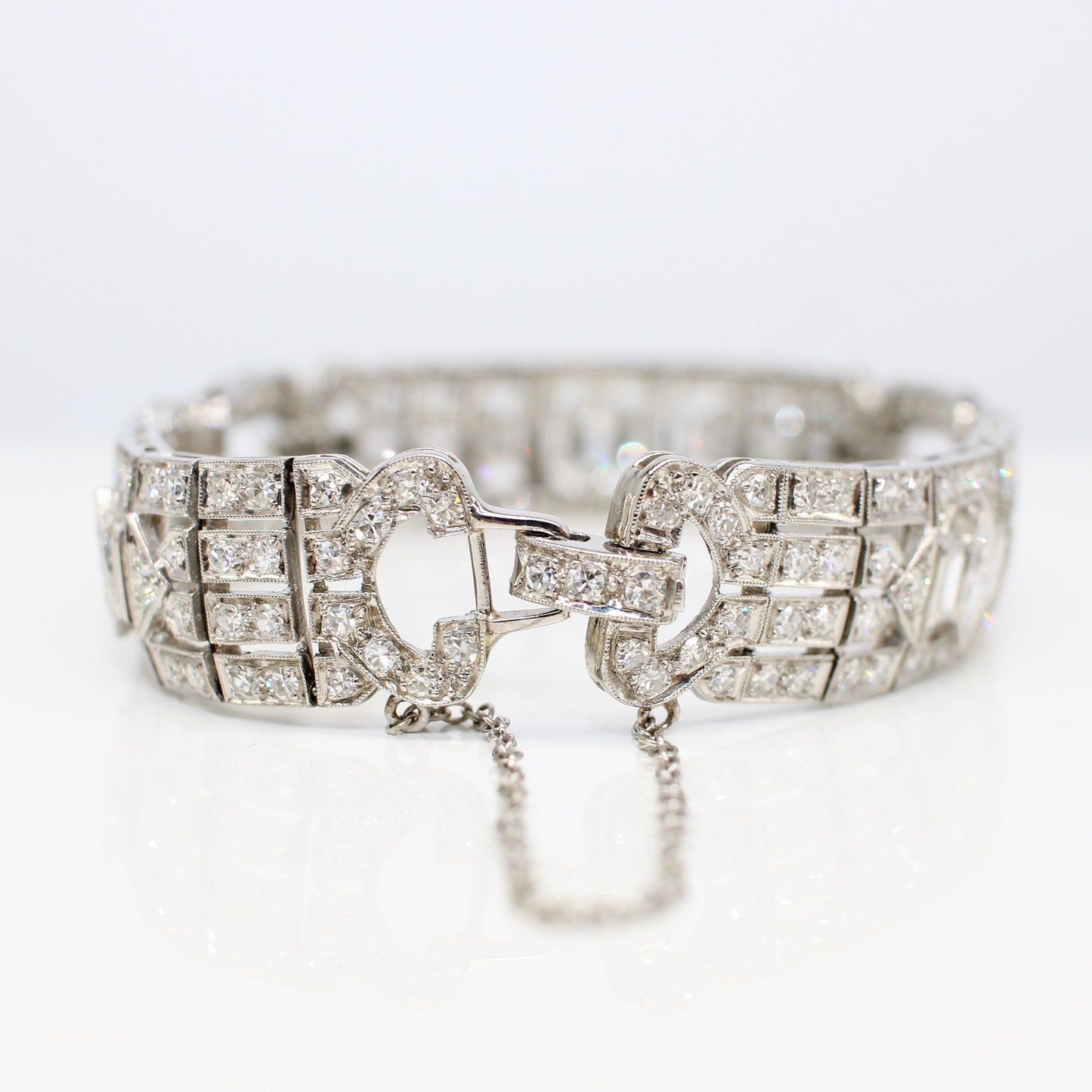 PLATINUM ART DECO STYLE DIAMOND BRACELET