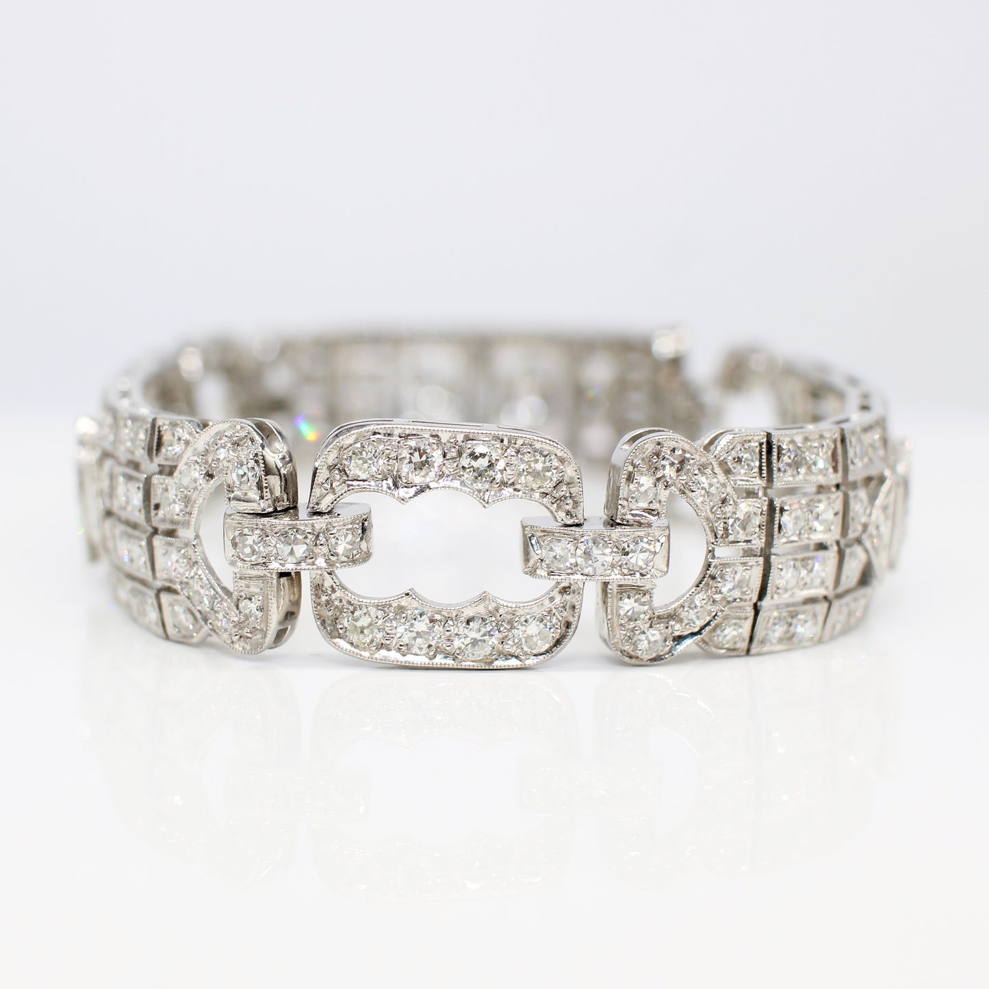 PLATINUM ART DECO STYLE DIAMOND BRACELET