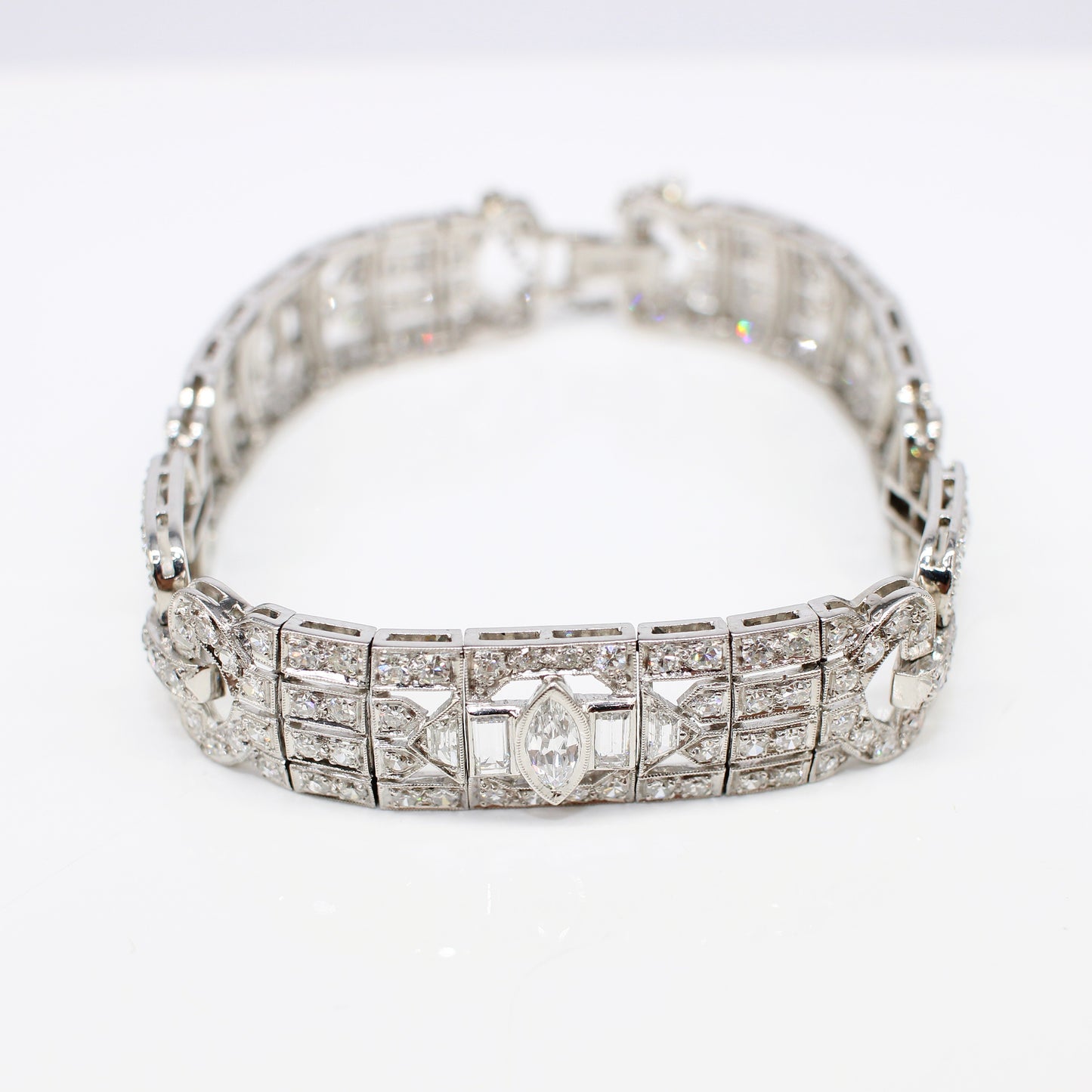 PLATINUM ART DECO STYLE DIAMOND BRACELET