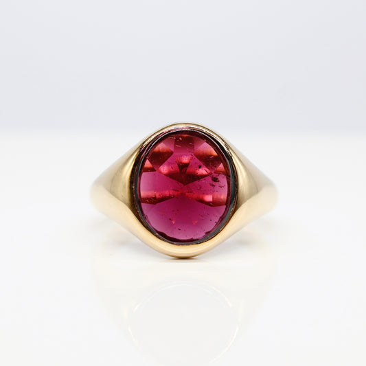 GENTS RHODOLITE GARNET SIGNET RING