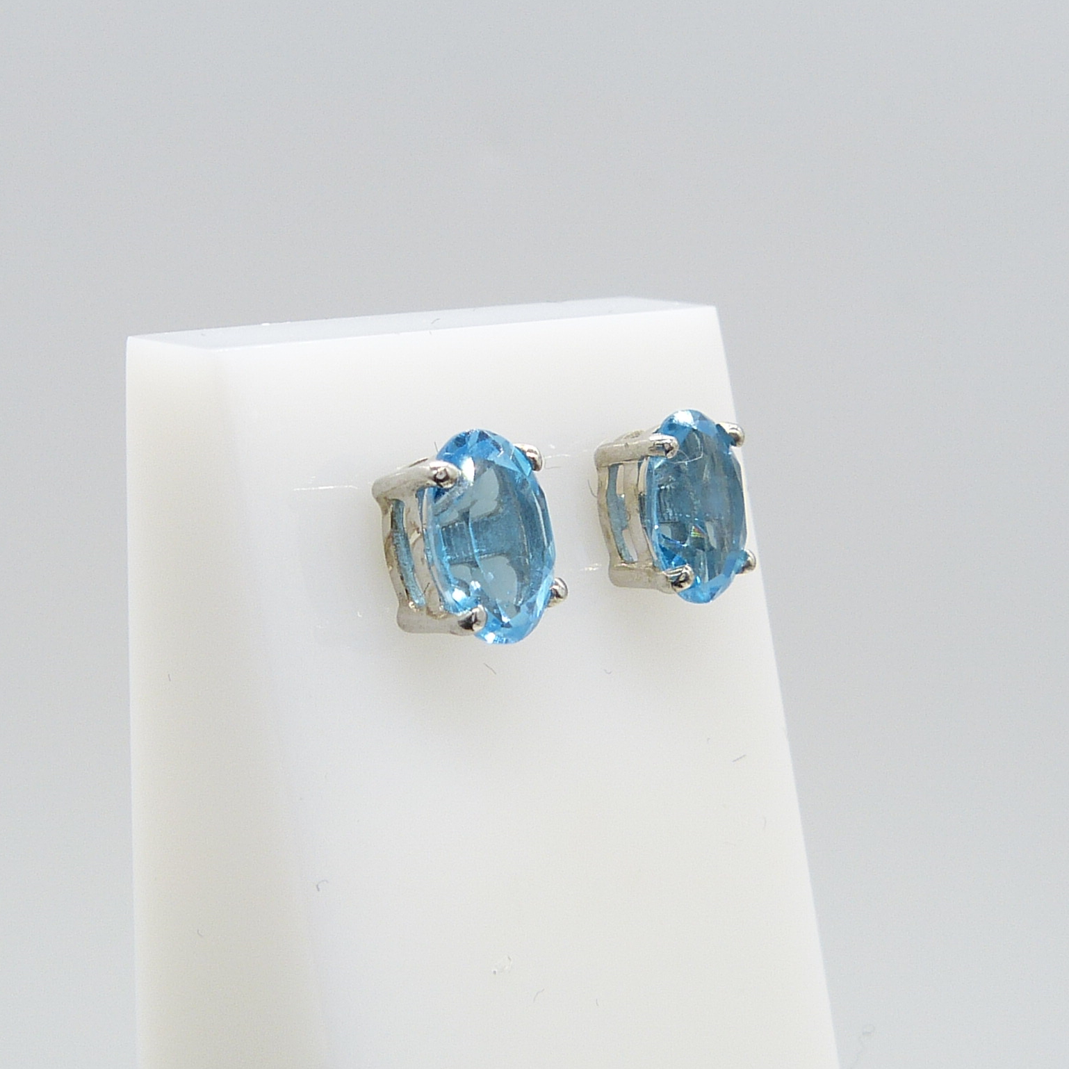 TOPAZ & SILVER STUDS
