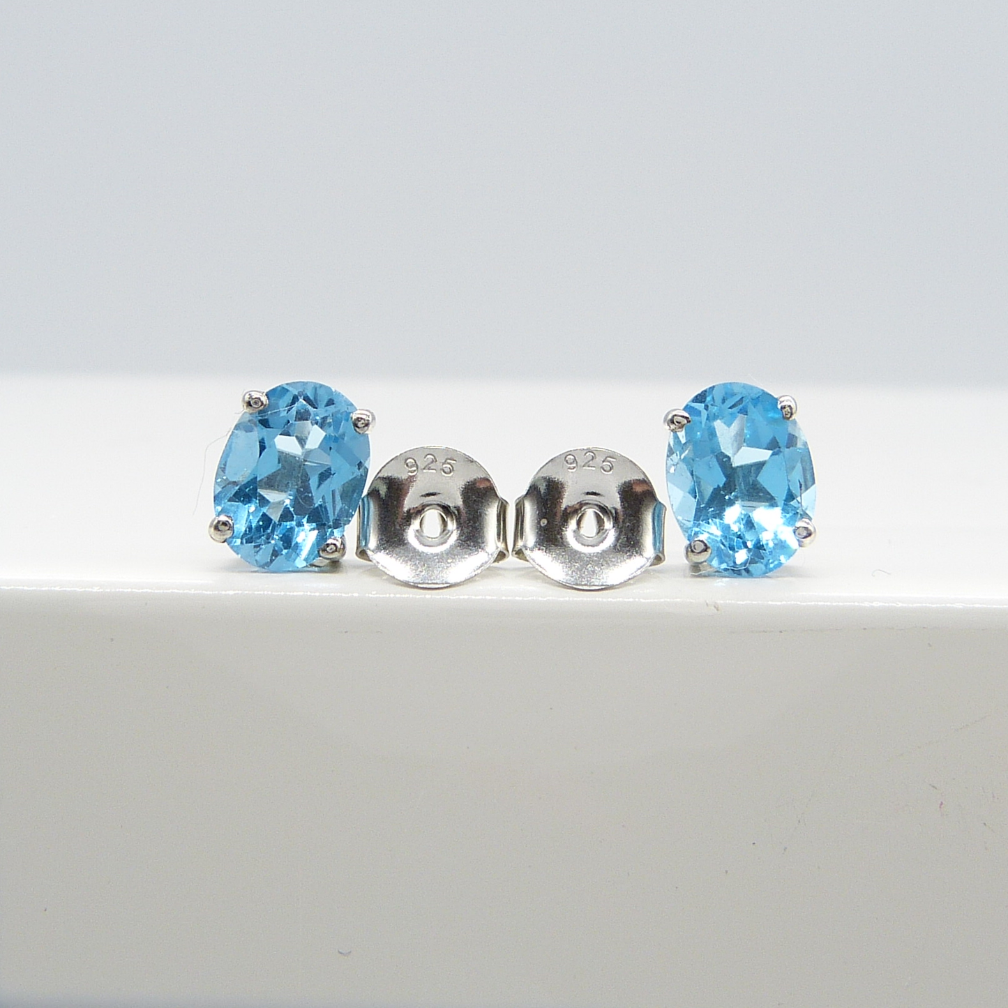 TOPAZ & SILVER STUDS