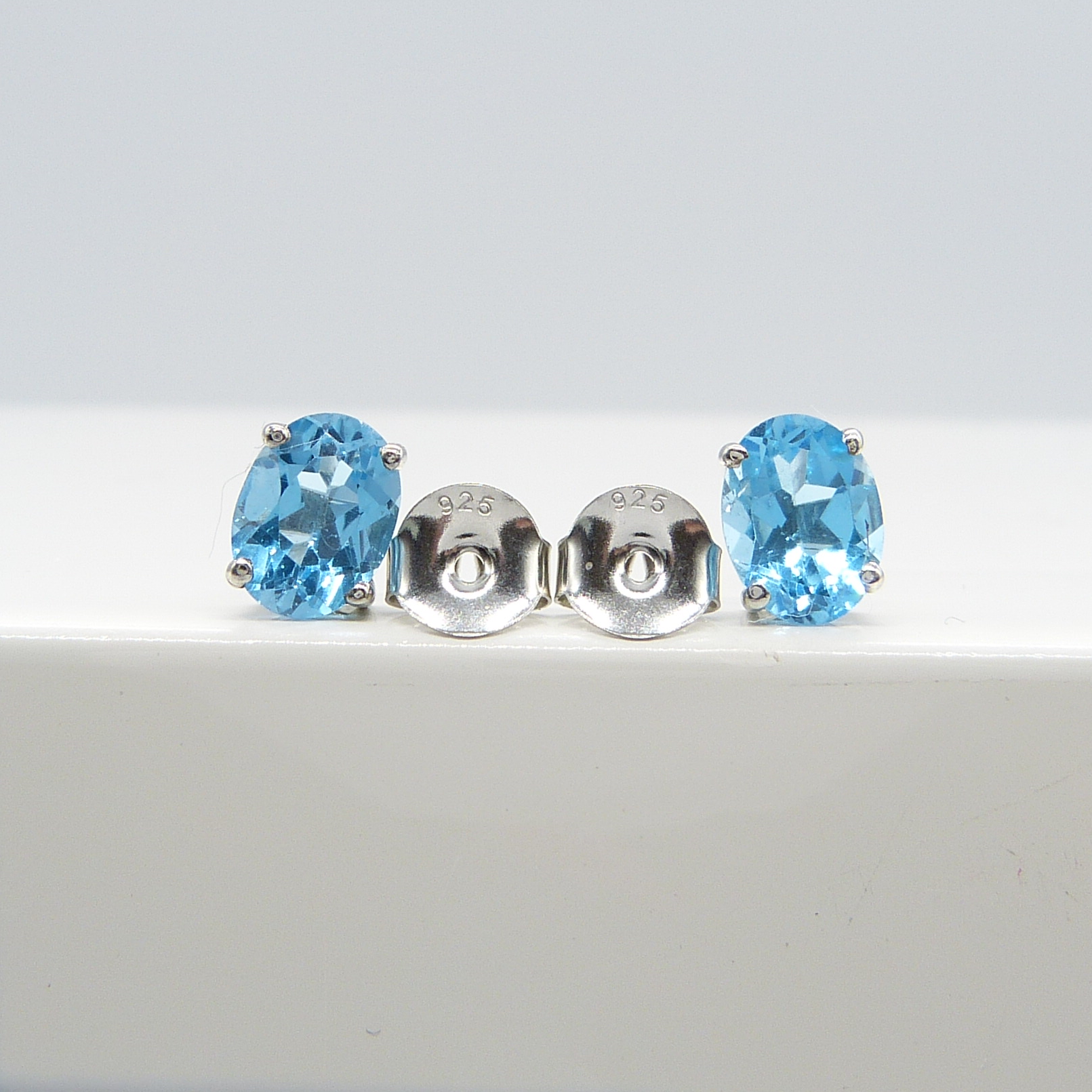 TOPAZ & SILVER STUDS