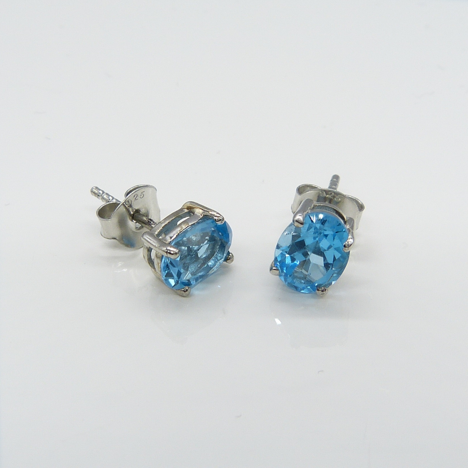TOPAZ & SILVER STUDS