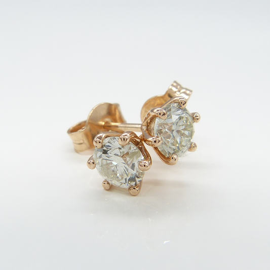 0.96CT 18K ROSE DIAMOND STUDS