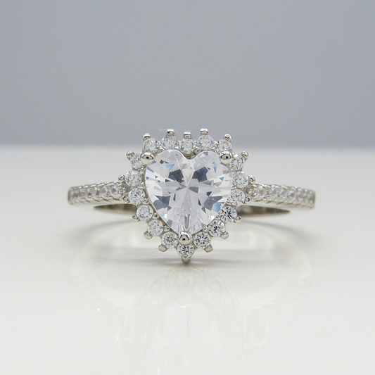 SILVER HEART RING