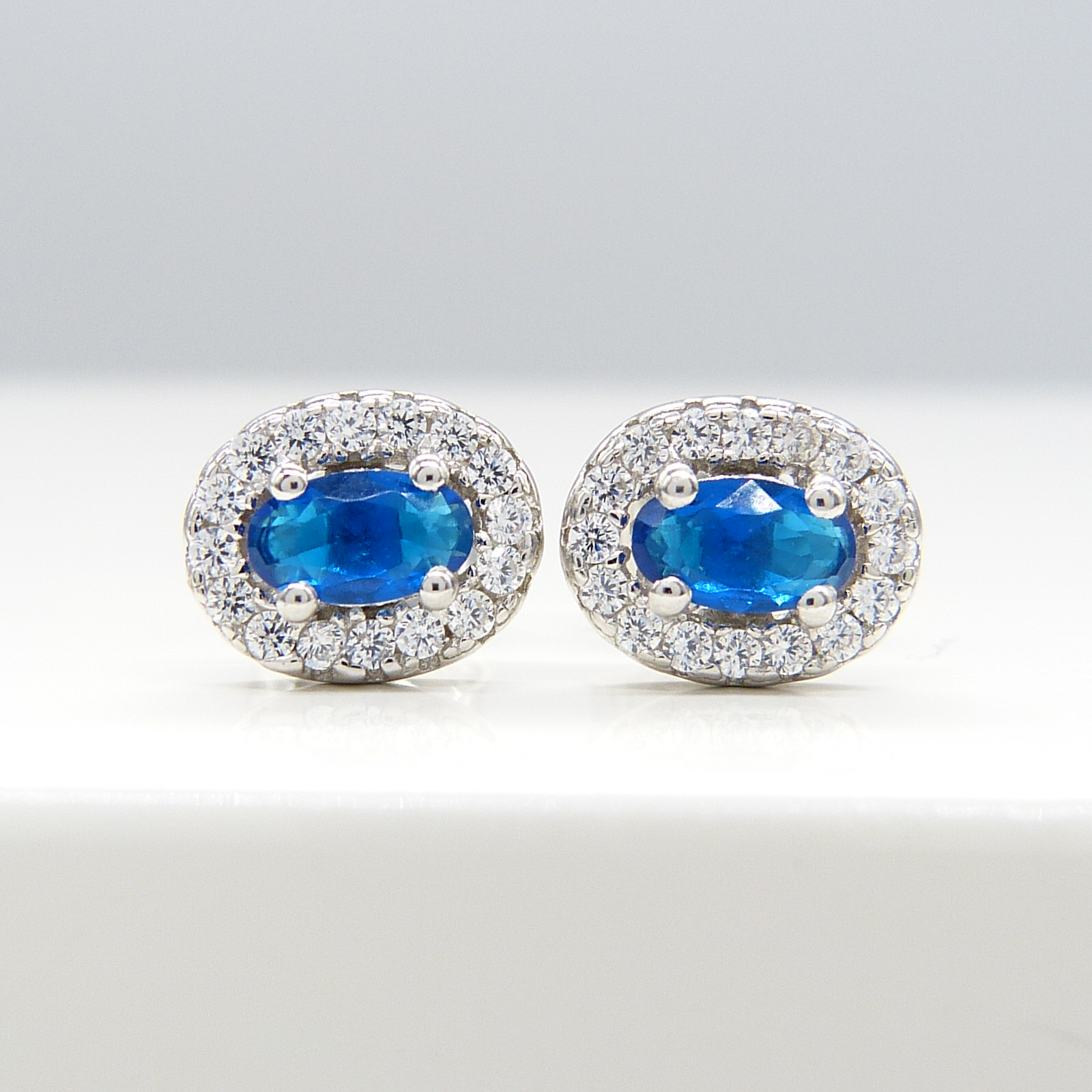SILVER BLUE STUDS