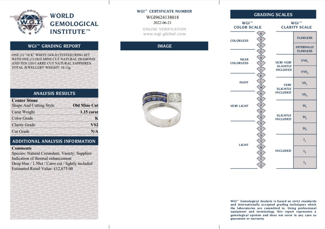 18K GOLD SAPPHIRE & DIAMOND RING